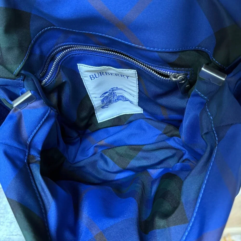 Burberry Blue Plaid Messenger Bag